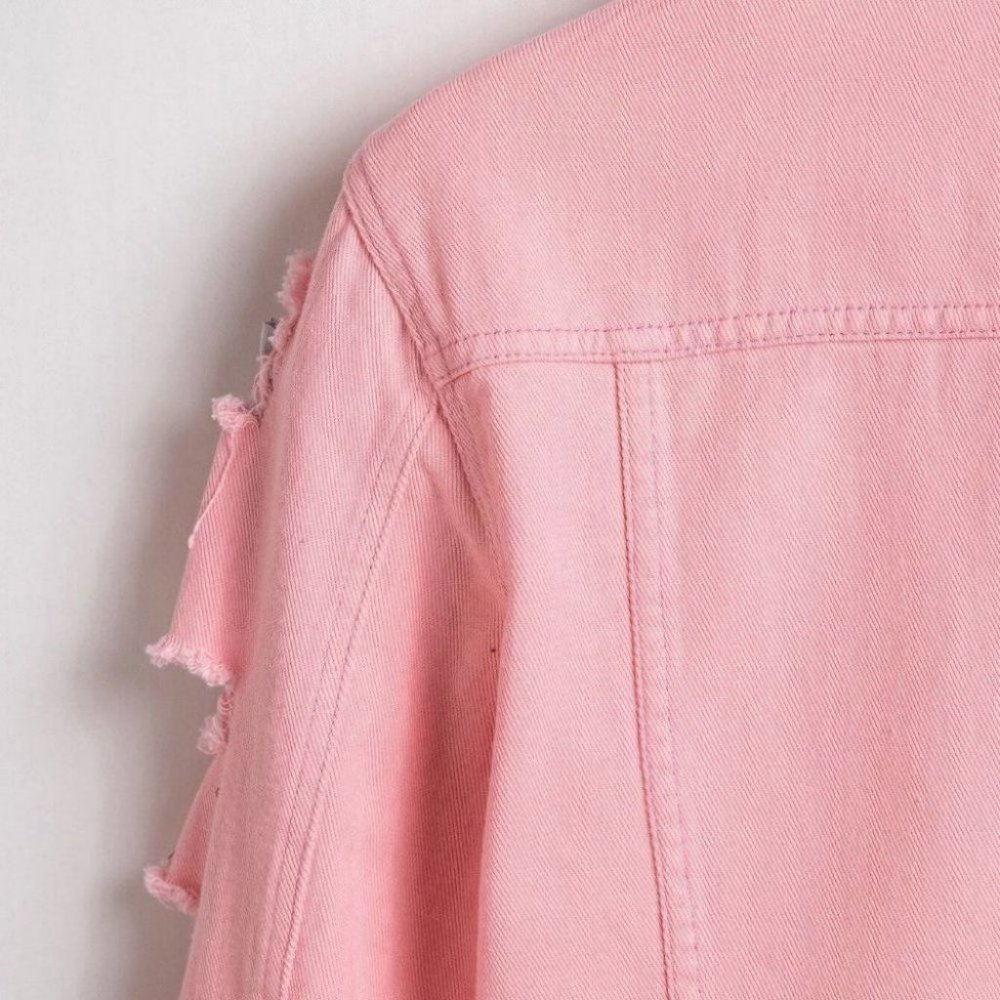 Pink Mens Denim Jacket - Picture 7 of 7